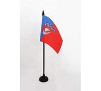 AZ FLAG - Department of Paris Table Flag 4'' x 6'' - Paris Office Mini Banner 100% Polyester 15 x 10 cm - Mini Desk Flag with 10'' Pole and Black Plastic Base