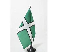 AZ FLAG - Devon county Table Flag 5'' x 8'' - Devon county Office Flag 100% Polyester 21 x 14 cm - Mini Desk Flag with 10'' Pole and Black Plastic Base