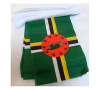 AZ FLAG - Dominica Bunting Flag - 40 Ft Garland with 20 Dominican Flags 18'' x 12'' - 100% Polyester String Pennant - 12 meters