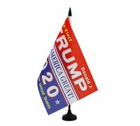AZ FLAG - Donald Trump Keep America Great 2020 Table Flag 5'' x 8'' - US President Trump Office Flag 100% Polyester 21 x 14 cm - Mini Desk Flag with 10'' Pole and Black Plastic Base