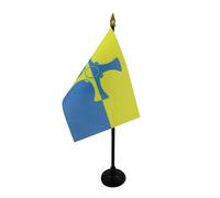 AZ FLAG - Durham New county Table Flag 4'' x 6'' - Durham New county Mini Desk Flag 100% Polyester 15 x 10 cm - Office Flag with 10'' Pole - Golden Spear
