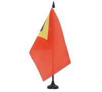 AZ FLAG East Timor Table Flag 5'' x 8'' - East Timorese Office Decoration 100% Polyester 21 x 14 cm - Mini Desk Flag with Pole and Black Plastic Base