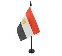 AZ FLAG - Egypt Table Flag 4'' x 6'' - Egyptian Office Flag 100% Polyester 15 x 10 cm - Mini Desk Flag with 10'' Pole and Black Plastic Base