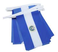 AZ FLAG - El Salvador Bunting Flag - 20 Ft Garland with 20 Small Salvadoran Flags 8'' x 6'' - 100% Polyester String Pennant - 6 meters