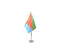 AZ FLAG Eritrea Prestige Table Flag 6'' x 9'' - Eritrean Office Decoration 100% Satin 22 x 15 cm - Desk Flag with Steel Pole and Base