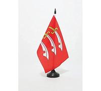 AZ FLAG - Essex county Table Flag 5'' x 8'' - Essex county Office Flag 100% Polyester 21 x 14 cm - Mini Desk Flag with 10'' Pole and Black Plastic Base