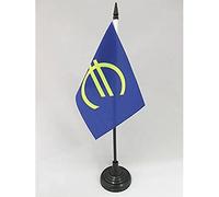 AZ FLAG - Euro Table Flag 4'' x 6'' - EUR - European Union Office Mini Banner 100% Polyester 15 x 10 cm - Mini Desk Flag with 10'' Pole and Black Plastic Base