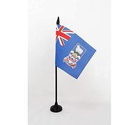 AZ FLAG - Falkland Islands Table Flag 4'' x 6'' - Malvinas Office Flag 100% Polyester 15 x 10 cm - Mini Desk Flag with 10'' Pole and Black Plastic Base
