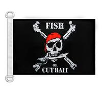 AZ FLAG Fish or Cut Bait Pirate Red bandana Boat Flag 45x30 cm