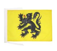 AZ FLAG - Flanders Flag - 18'' x 12'' - 100% Polyester Belgium - Flemish Small Banner with Two Cords - Fade Resistant - Vivid Colors - 18x12 in - 45x30 Cm
