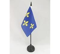 AZ FLAG - Fleur-de-lis multi Blue and Gold Table Flag 4'' x 6'' - French Royal Office Flag 100% Polyester 15 x 10 cm - Mini Desk Flag with 10'' Pole and Black Plastic Base