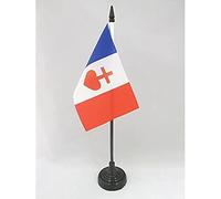 AZ FLAG France Sacré Cœur de Jésus Table Flag 15x10 cm Plastic Base