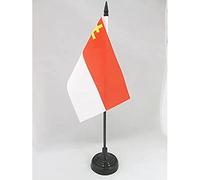 AZ FLAG - Free Republic of Alsace-Lorraine Table Flag 4'' x 6'' - Alsace-Lorraine Office Mini Banner 100% Polyester 15 x 10 cm - Mini Desk Flag with 10'' Pole and Black Plastic Base