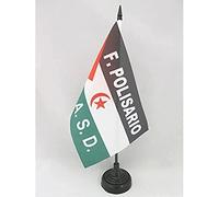 AZ FLAG Free Sahrawi Arab Democratic Republic Table Flag 5'' x 8'' - Frente Polisario Office Decoration 100% Polyester 21 x 14 cm - Mini Desk Flag with Pole and Black Plastic Base