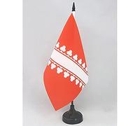 AZ FLAG - French Department of Bas-Rhin Table Flag 5'' x 8'' - Basse-Alsace Office Flag 100% Polyester 21 x 14 cm - Mini Desk Flag with 10'' Pole and Black Plastic Base