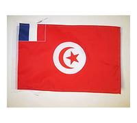 AZ FLAG - French protectorate of Tunisia 1881-1956 Flag - 18'' x 12'' - 100% Polyester historic tunisian Small Banner with Two Cords - Fade Resistant - Vivid Colors - 18x12 in - 45x30 Cm