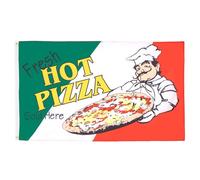 AZ FLAG - Fresh Hot Pizza Flag - 2x3 Ft - 100D Polyester Pizzas Banner with Two Metal Grommets - Fade Resistant - Vivid Colors - 2' x 3' Feet - 90x60 Cm