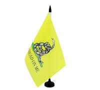 AZ FLAG Gadsden Dont Tread On Me Table Flag 5'' x 8'' - Don't Tread On Me Office Decoration 100% Polyester 21 x 14 cm - Mini Desk Flag with Pole and Black Plastic Base