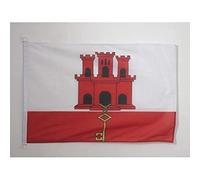 AZ FLAG - Gibraltar Flag - 2x3 Ft - For Outdoor - Gibraltarian Banner Knitted Polyester with Two Plastic Rings - Fade Resistant - Vivid Colors - 2' x 3' Feet - 90x60 Cm