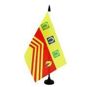 AZ FLAG - Gloucestershire Old county Table Flag 5'' x 8'' - Gloucestershire Old county Office Flag 100% Polyester 21 x 14 cm - Mini Desk Flag with 10'' Pole and Black Plastic Base