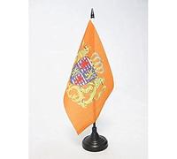 AZ FLAG - Grand Ducal Standard of Luxembourg Table Flag 5'' x 8'' - Grand Duchy of Luxembourg Office Flag 100% Polyester 21 x 14 cm - Mini Desk Flag with 10'' Pole and Black Plastic Base