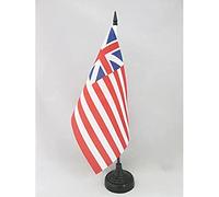 AZ FLAG - Grand Union Table Flag 5'' x 8'' - USA - American Office Flag 100% Polyester 21 x 14 cm - Mini Desk Flag with 10'' Pole and Black Plastic Base