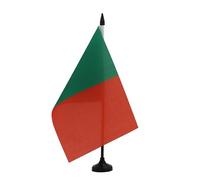 AZ FLAG - Green and Red Irish County Table Flag 5'' x 8'' - green and red Office Flag 100% Polyester 21 x 14 cm - Mini Desk Flag with 10'' Pole and Black Plastic Base