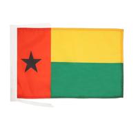 AZ FLAG - Guinea-Bissau Flag - 18'' x 12'' - 100% Polyester Bissau-Guinean Small Banner with Two Cords - Fade Resistant - Vivid Colors - 18x12 in - 45x30 Cm