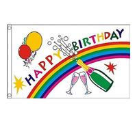 AZ FLAG - Happy Birthday Bottle Flag - 3x5 Ft - 100D Polyester Birthday'S Party Banner with Two Metal Grommets - Fade Resistant - Vivid Colors - 3' x 5' Feet - 150x90 Cm