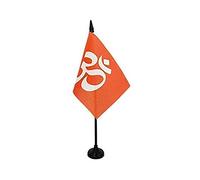 AZ FLAG - Hinduism religion Table Flag 4'' x 6'' - hindu Office Mini Banner 100% Polyester 15 x 10 cm - Mini Desk Flag with 10'' Pole and Black Plastic Base