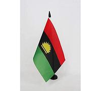 AZ FLAG - Igbo people of Nigeria Table Flag 5'' x 8'' - Ibo Office Flag 100% Polyester 21 x 14 cm - Mini Desk Flag with 10'' Pole and Black Plastic Base