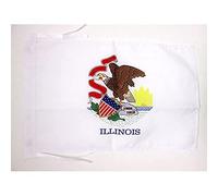 AZ FLAG - Illinois Flag - 18'' x 12'' - 100% Polyester US state of Illinois Small Banner with Two Cords - Fade Resistant - Vivid Colors - 18x12 in - 45x30 Cm
