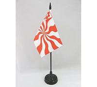 AZ FLAG - Imperial Free City of Mulhouse Table Flag 4'' x 6'' - Mulhouse Office Mini Banner 100% Polyester 15 x 10 cm - Mini Desk Flag with 10'' Pole and Black Plastic Base