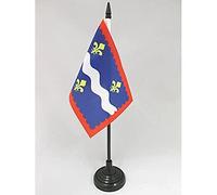AZ FLAG - Indre Table Flag 4'' x 6'' - French department Office Mini Banner 100% Polyester 15 x 10 cm - Mini Desk Flag with 10'' Pole and Black Plastic Base
