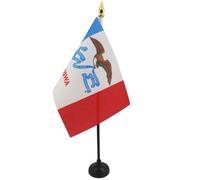 AZ FLAG - Iowa Table Flag 4'' x 6'' - US state of Iowa Mini Desk Flag 100% Polyester 15 x 10 cm - Office Mini Banner with 10'' Pole - Golden Spear