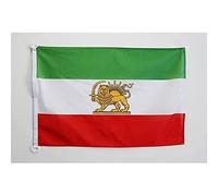 AZ FLAG - Iran Old Nautical Flag - 18'' x 12'' - For Outdoor and Boat - Former Iranian Banner Knitted Polyester with Two Plastic Rings - Vivid Colors - 12x18 in - 45x30 Cm