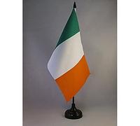 AZ FLAG - Ireland Big Table Flag 6'' x 9'' - Irish Office Flag 100% Polyester 22 x 15 cm - Desk Flag with 10'' Pole and Black Plastic Base
