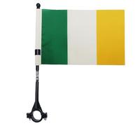 AZ FLAG - Ireland Bike Flag 4'' x 6'' - Irish Bicycle Flag 100% Polyester 21 x 14 cm - Mini Banner with 12'' Black Plastic Pole