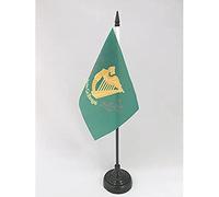 AZ FLAG - Ireland Erin Go Bragh Table Flag 4'' x 6'' - Irish Office Flag 100% Polyester 15 x 10 cm - Mini Desk Flag with 10'' Pole and Black Plastic Base