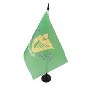 AZ FLAG Ireland Erin Go Bragh Table Flag 5'' x 8'' - Irish Office Decoration 100% Polyester 21 x 14 cm - Mini Desk Flag with Pole and Black Plastic Base