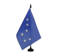 AZ FLAG - Ireland Starry Plough Blue Table Flag 5'' x 8'' - Irish Citizen Army Office Flag 100% Polyester 21 x 14 cm - Mini Desk Flag with 10'' Pole and Black Plastic Base