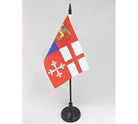 AZ FLAG - Italy 4 maritime republics Table Flag 4'' x 6'' - italian navy Office Mini Banner 100% Polyester 15 x 10 cm - Mini Desk Flag with 10'' Pole and Black Plastic Base