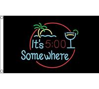 AZ FLAG - It'S 5 O'Clock Somewhere Black Flag - 2x3 Ft - 100D Polyester It'S Five Banner with Two Metal Grommets - Fade Resistant - Vivid Colors - 2' x 3' Feet - 90x60 Cm