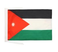 AZ FLAG - Jordan Flag - 18'' x 12'' - 100% Polyester Jordanian Small Banner with Two Cords - Fade Resistant - Vivid Colors - 18x12 in - 45x30 Cm