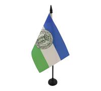 AZ FLAG Kingdom of Araucanía and Patagonia with arms Table Flag 5'' x 8'' - New France Office Decoration 100% Polyester 21 x 14 cm - Mini Desk Flag with Pole and Black Plastic Base