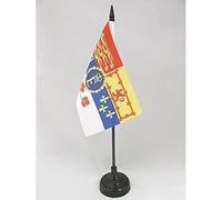 AZ FLAG - Kingdom of Canada Table Flag 4'' x 6'' - Royal Canadian Office Mini Banner 100% Polyester 15 x 10 cm - Mini Desk Flag with 10'' Pole and Black Plastic Base
