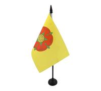 AZ FLAG Lancashire New county Table Flag 5'' x 8'' - Lancashire New county Office Decoration 100% Polyester 21 x 14 cm - Mini Desk Flag with Pole and Black Plastic Base