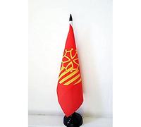 AZ FLAG - Languedoc-Roussillon Table Flag 5'' x 8'' - French region of Languedoc-Roussillon Office Flag 100% Polyester 21 x 14 cm - Mini Desk Flag with 10'' Pole and Black Plastic Base