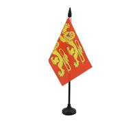 AZ FLAG - Lower Normandy Table Flag 4'' x 6'' - French region of Basse-Normandie Office Flag 100% Polyester 15 x 10 cm - Mini Desk Flag with 10'' Pole and Black Plastic Base