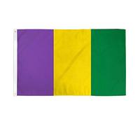AZ FLAG - Mardi Gras Plain Flag - 3x5 Ft - 100D Polyester Carnival Banner with Two Metal Grommets - Fade Resistant - Vivid Colors - 3' x 5' Feet - 150x90 Cm
